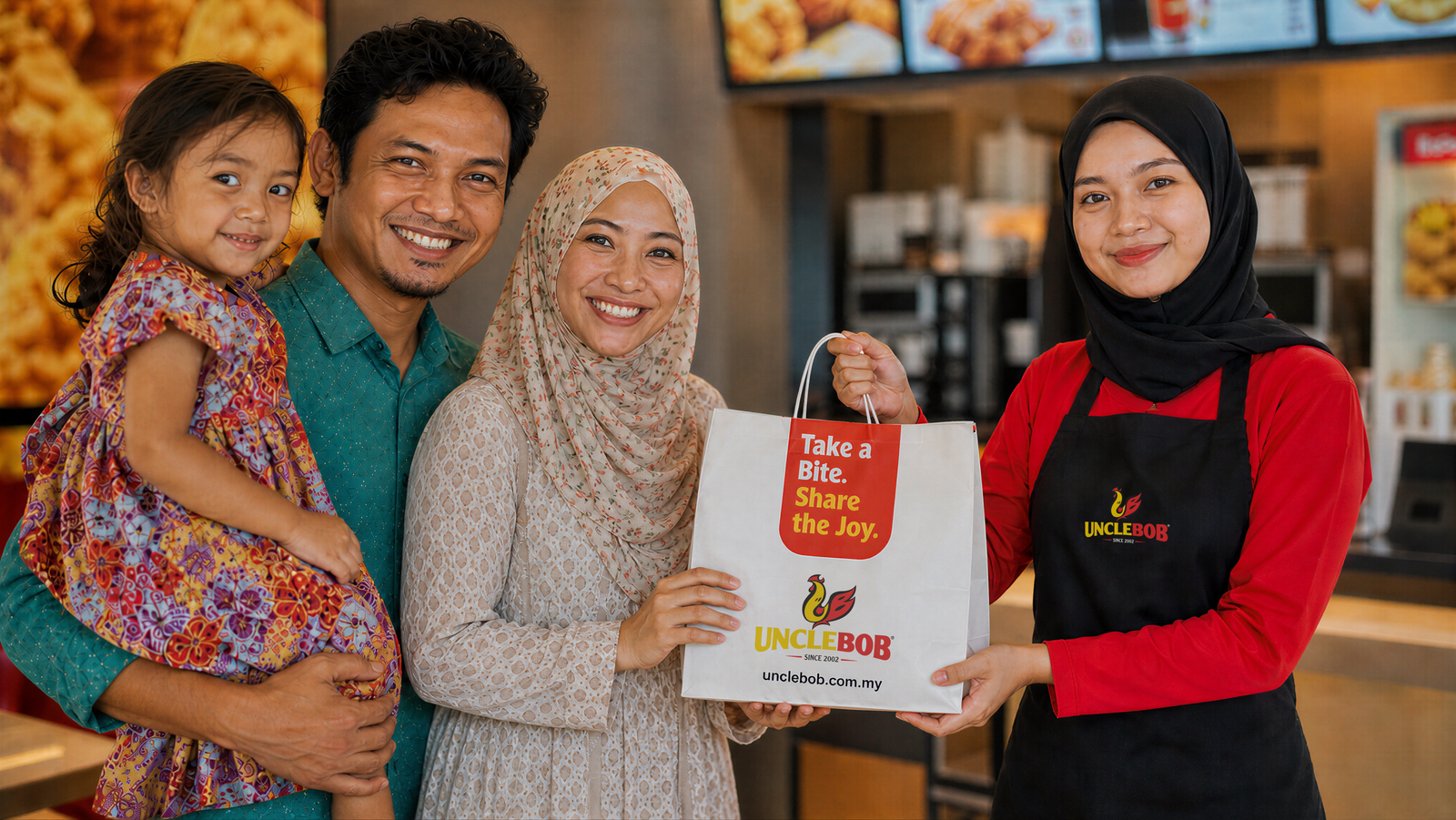 Family enjoying UNCLEBOB food together